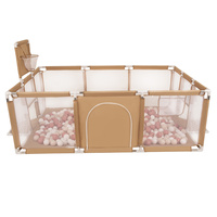 Laufstall Baby Großer Spielplatz mit Bällen Laufgitter für Kinder, beige:pastellbeige/lachsfarben/weiß, 200 Bällen