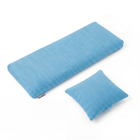 KiddyMoon Matratze mit Kissen für Balance Board Rippenstrick Bezug Waschbarer Bezug, blau, Matratze/Kissen