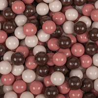 KiddyMoon Kinder Bälle für Bällebad Baby Spielbälle Plastikbälle ∅7cm Made in EU, pastellbeige/lachsfarben/braun