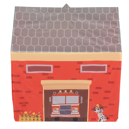 Spielhaus Spielzelt Feuerwehrhaus Faltbares Für Kinder Realistisches Design Langlebige Und Sichere Materialien Leicht Zu Montieren Perfekt Für Drinnen Und Draußen, rot-grau:grau/gelb/rot/, 100 Bälle
