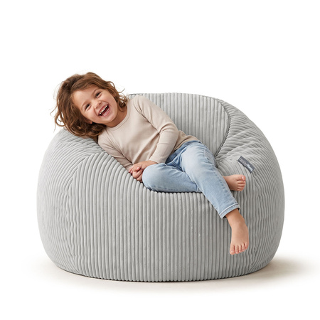 KiddyMoon Sitzsack für Kinder 2-in-1 Spielzeug Aufbewahrung 80x80x50cm, Hellgrau