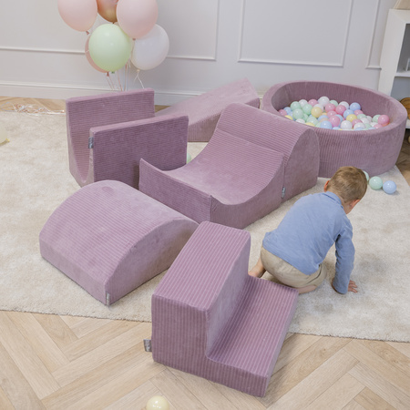 KiddyMoon Spielplatz Aus Schaumstoff Für Kinder Waschbare Bezug, Violett, Multi-Größe