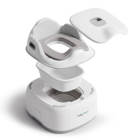 KiddyMoon Töpfchen für Kinder Ergonomisch Toilettentrainer Abschließbarer Deckel, Grau, UNI