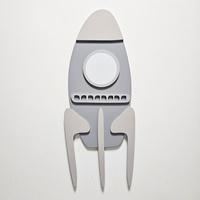 KiddyMoon Wanddekor 3D Wandskulpturen Kinderzimmer Akccessoire Für Kinder Wanddeko, Weltraumrakete: Grau, UNI