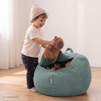 KiddyMoon Kindersitzsack Organizer Polyester mit Reißverschluss Sitzfunktio, grün, Sack