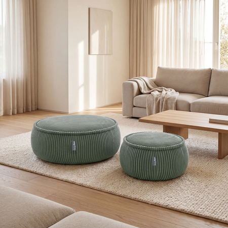 KiddyMoon Kinderpouf aus Schaumstoff mit abnehmbarem Bezug, grün, L