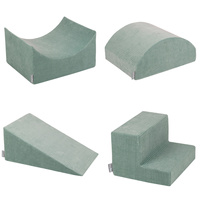 KiddyMoon Spielplatz Aus Schaumstoff Für Kinder mit Bälle Waschbare Bezug, grün: pastellblau/pastellgelb/weiß/minze/puderrosa, Bällebad (200 Bälle) + Version 5