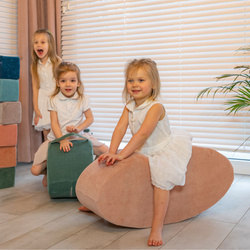 KiddyMoon Schaumstoff Wippe Baby Hüpfer für Kinder, wüstenrosa, M