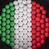 KiddyMoon Kinder Bälle für Bällebad Baby Spielbälle Plastikbälle ∅7cm Made in EU, grün/weiß/rot, 700 Bälle/7cm