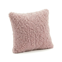KiddyMoon Dekokissen für Kinder 2er Set Teddyplüsch Kinderzimmer 30x30 cm, rosa, 2er Pack