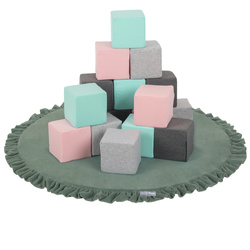 KiddyMoon Spielmatte für Kinder Aus Schaumstoff Montessori Weiche Kindermatte Babymatte Baby Spieldecke Krabbelmatte Schaumstoffmatte Spielzeug Teppich, Hergestellt In EU, Waldgrün