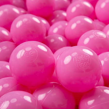 KiddyMoon Kinder Bälle für Bällebad Baby Einfarbige Plastikbälle ∅7cm Made in EU, rosa
