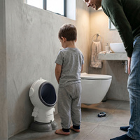 KiddyMoon Kinder-Töpfchen Höhenverstellbar Urinal für Kind Astronaut Design, weiß, UNI
