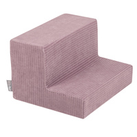 KiddyMoon Spielplatz Aus Schaumstoff Für Kinder mit Bälle Waschbare Bezug, violett: pastellbeige/weiß/kupferrrot/lachsfarben, Bällebad (200 Bälle) + Stüfchen