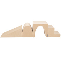 KiddyMoon Spielplatz VELVET aus Schaumstoff 4-teiliges Set Zwickel L/Hügel/Tunnel/Stüfchen, sandbeige, Multi-Größe