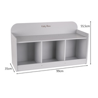 KiddyMoon Sitzbank mit Sitzfläche für Kinder Multifunktional Kindermöbel zum Sitzen Aufbewahrung Spielzeug Kind, Grau, UNI