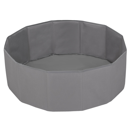 Faltbare Bällebad mit Bälle für Kinder Spielbad, grau:perle/grau/transparent/babyblau/mint, 100 Bälle