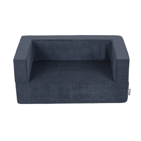 KiddyMoon Kindersofa und Bällen Für Kinder Weiches Schaumstoff-Sofa Leich Modulares Sofa Vielseitig Abnehmbarer Bezug Perfekt für Spiel Lernen und Entspannung, dunkelblau, Sofa