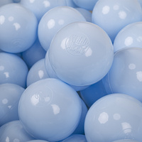 KiddyMoon Kinder Bälle für Bällebad Baby Einfarbige Plastikbälle ∅7cm Made in EU, pastellblau