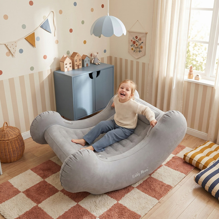 KiddyMoon Sensorischer Stuhl Rocker Für Kinder Sensorische Wippe Mit Pumpe, hellgrau, L
