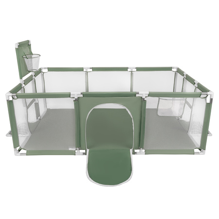 Laufstall Baby Großer Spielplatz mit Bällen Laufgitter für Kinder, grün:weiß/gelb/orange/babyblau/türkis, 200 Bälle