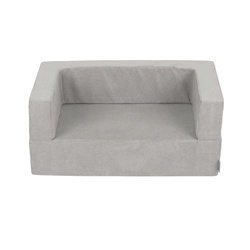 KiddyMoon Kindersofa und Bällen Für Kinder Weiches Schaumstoff-Sofa Leich Modulares Sofa Vielseitig Abnehmbarer Bezug Perfekt für Spiel Lernen und Entspannung, hellgrau, Sofa