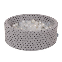 KiddyMoon Kinder Bälle für Bällebad Baby Spielbälle Plastikbälle ∅7cm Made in EU, perle/transparent, 50 Bälle/7cm