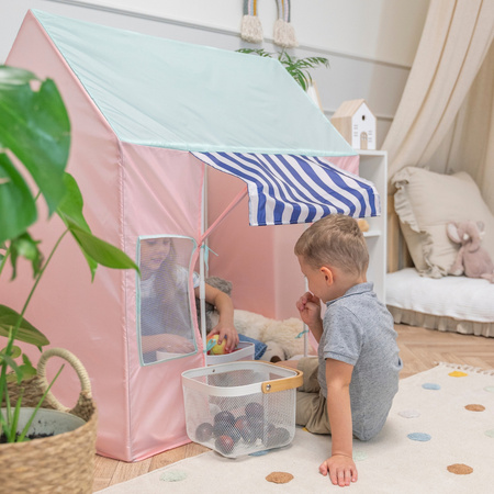 Kinderzelt Spielhaus Faltbares Eisdiele Für Kinder Spielzelt Leicht Aufzubauen Fördert Fantasie Und Kreativität Ideal Für Drinnen Und Draußen Leicht Zu Reinigen, pink-minze, Keine Bälle