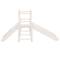 KiddyMoon Klettergerüst Indoor Holz Spielplatz Mit Rutsche Anti-Rutsch Pads Stabile Konstruktion, weiß, UNI