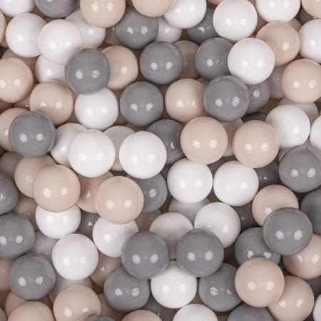 Baby Spielzelt mit Plastikbällen für Kinder Leicht und Kompakt Ideal für Drinnen und Draußen Fördert Sensorische Integration, Hellbeige: Pastellbeige/Grau/Weiß, 100 Stück