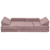 KiddyMoon Kindersofa aus Schaumstoff Spielsofa für Kinder Schlafsofa Kindersessel Sofa für Kinderzimmer Kindercouch Faltmatratze, violett, 140x55x30 cm