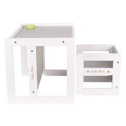 KiddyMoon Kindertisch mit Stuhl Schreibtisch TC-002, weiß/grau