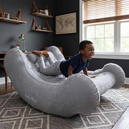 KiddyMoon Sensorischer Stuhl Rocker Für Kinder Sensorische Wippe Mit Pumpe, hellgrau, L