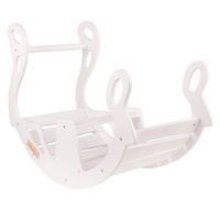 KiddyMoon Montessori Kletterbogen aus Holz Wippe für Kinder Holzspielzeug, weiß, 90,6x39x69 cm