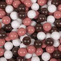 KiddyMoon Rund Bällebad Velvet Bällepool ∅ 7Cm Ballgruben Für Babys Spielbad Kleinkinder, Hergestellt in der EU, waldgrün: lachsfarben/braun/weiß, 90 x 30 cm 300 Bälle