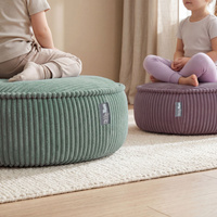 KiddyMoon Kinderpouf aus Schaumstoff mit abnehmbarem Bezug, violett, L