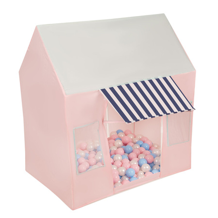 Kinderzelt Spielhaus Faltbares Eisdiele Für Kinder Spielzelt Leicht Aufzubauen Fördert Fantasie Und Kreativität Ideal Für Drinnen Und Draußen Leicht Zu Reinigen, pink-minze:babyblau/puderrosa/perle, 100 Bälle