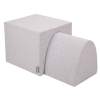 KiddyMoon Spielplatz aus Schaumstoff Hügel/Tunnel Hindernisläufen, hellgrau, Multi-Größe