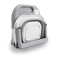 KiddyMoon Faltbare Babybadewanne Kunststoff mit Badekissen, Grau, M