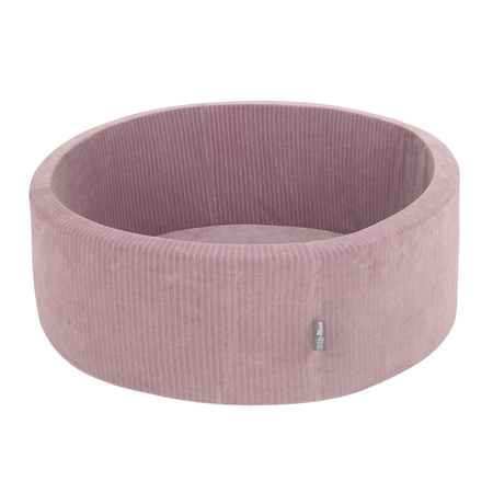 KiddyMoon Bällebad Kinder Schaumstoff Mit Bälle Für Baby ab 1 Jahr, violett: pastellbeige/weiß/perle, 90x30cm/200 Bälle