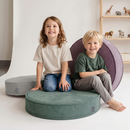 KiddyMoon 3-Teilige Schaumstoff Elements für Kinder Kinderzimmer-Accessoire, grün/hellgrau/violett, Lx3