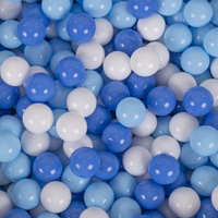 KiddyMoon Kinder Bälle für Bällebad Baby Spielbälle Plastikbälle ∅7cm Made in EU, weiß/babyblau/blau