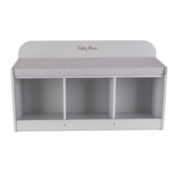 KiddyMoon Sitzbank mit Sitzfläche für Kinder Multifunktional Kindermöbel zum Sitzen Aufbewahrung Spielzeug Kind, Grau/Hellgrau, UNI