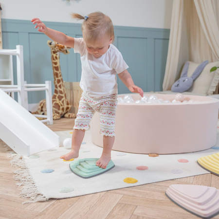 KiddyMoon Balanciersteine für Kinder Flusssteine Babys Hügelkuppen zur Förderung von Balance Balancieren Motorik und Koordination Trittsteine für Kleinkinder Fördert Rutschfester, bunt, 11 Stücke