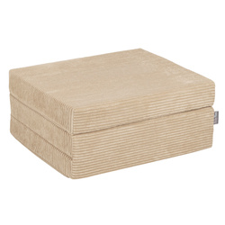 KiddyMoon Kinder Matratzen Aufklappen aus Schaumstoff Kindermatratze Kleinkindmatratze Kinderzimmer Faltmatratze, beige, 165x70x10 cm
