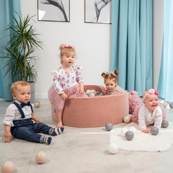 KiddyMoon Kinder Bälle für Bällebad Baby Spielbälle Plastikbälle ∅7cm Made in EU, pastellbeige/grau/weiß, 100 Bälle/7cm