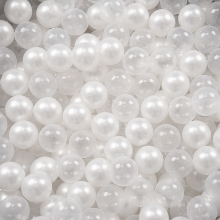 Bällebad Bällepool für Baby Kinder mit 200 bunten Bällen Rund, beige: perle/transparent, 90x30cm/200 Bälle