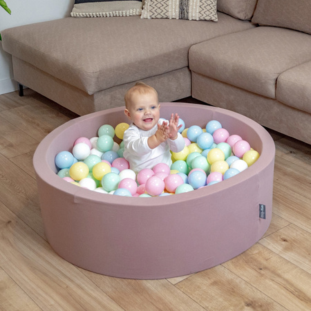 KiddyMoon Kinder Bälle für Bällebad Baby Spielbälle Plastikbälle ∅7cm Made in EU, pastellblau/pastellgelb/weiß/minze/rosa