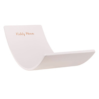 KiddyMoon Balance Board aus Holz für Kinder, Babys Montessori Spielzeug, Gleichgewicht, Balancieren Babys Holzspielzeug, Balancebrett Wackelbrett Gleichgewicht, Weiß, 83x29,5x1,4 cm