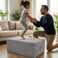 KiddyMoon Hüpfpolster für Kinder Hüpfmatratze Kindertrampolin für Zuhause Turnmatte Matratze zum Hüpfen Abnehmbarer Bezug Waschbar, Dunkelgrau, Hüpfpolster